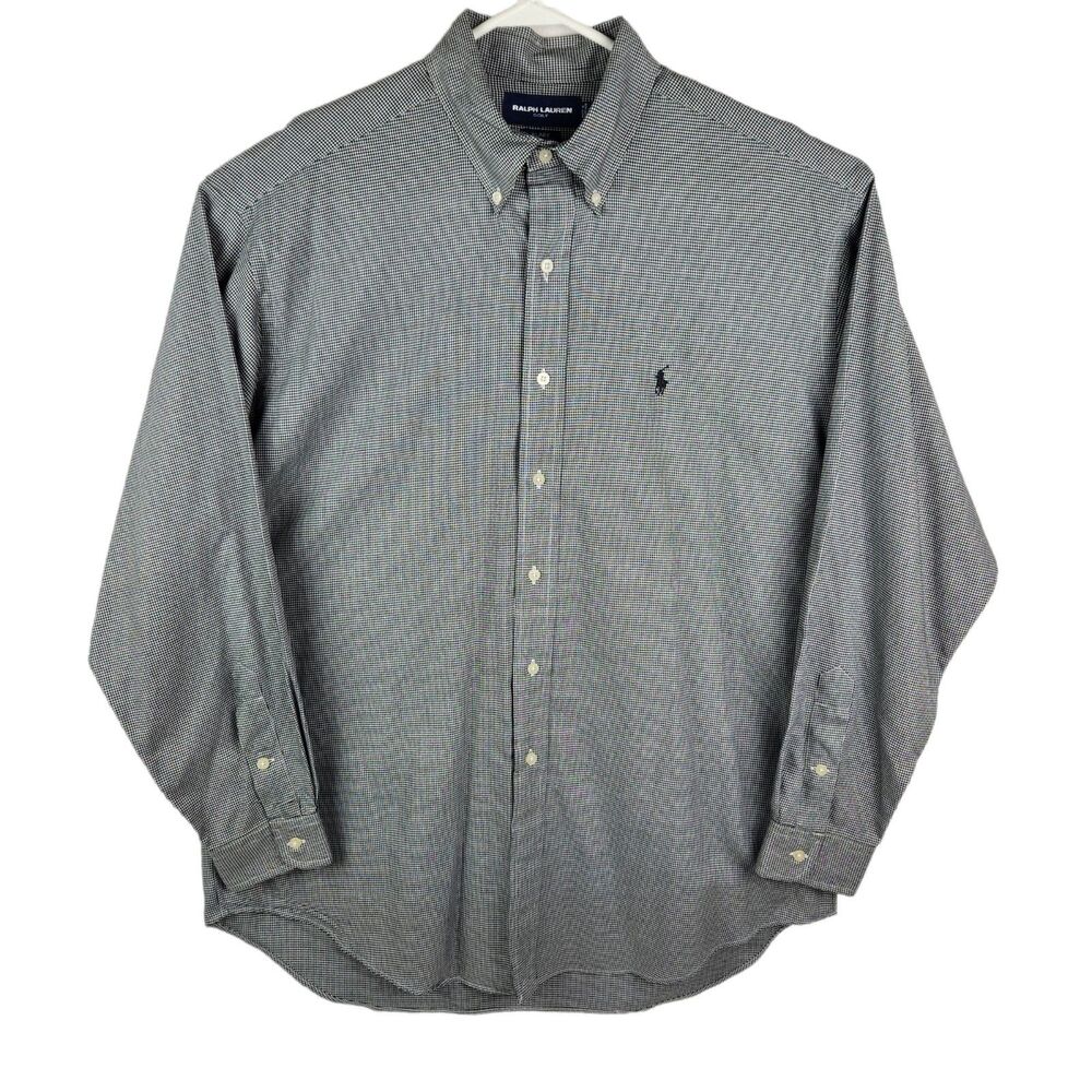 Ralph Lauren Golf Mens Large Long Sleeve Button Down Shirt Blake Cotton Black